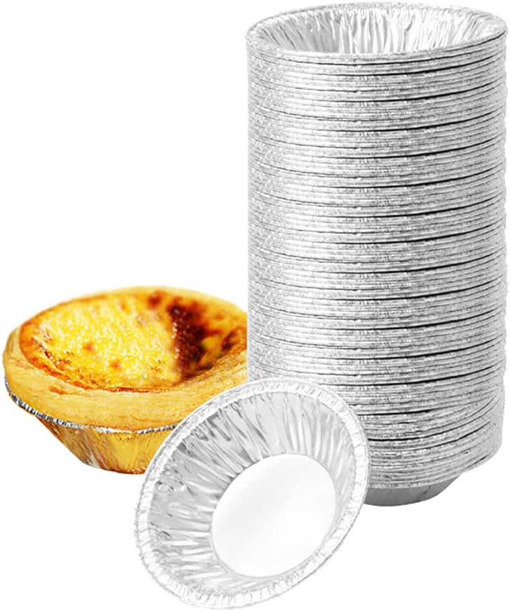 50 Pcs Aluminum Foil Mini Pie Pans Small Tart Tins Pudding Baking Cups Mini Cupcake Liners Small Muffin Containers