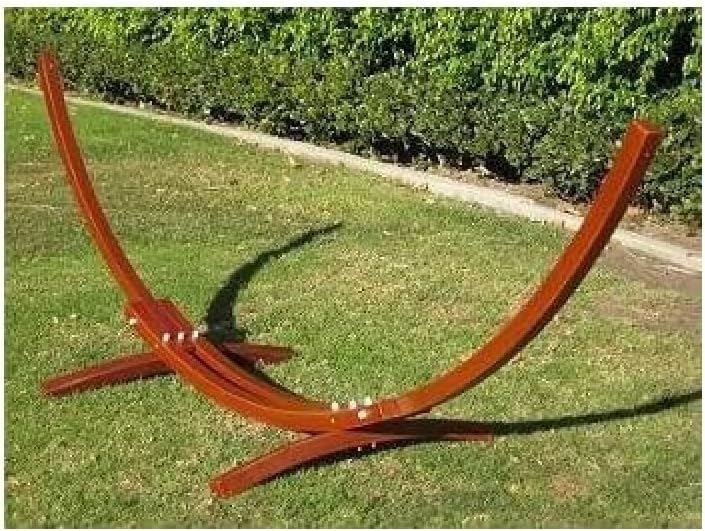 New Wooden Curved Arc Hammock Stand W/ Hammock : Patio, Lawn & Garden