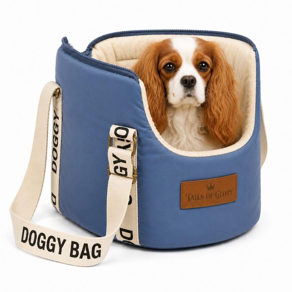 Bolsa transportadora para Perros pequeños con Cama de Viaje | Tails of Glory: transportín para perros y gatos, cómodo para viajes y desplazamientos diarios.