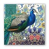 Michel Design Works NAP295 20-Count 3-Ply Paper Cocktail Napkins, Peacock