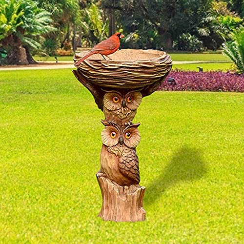 Bird Bath Bowl Standing, Resin Animal Bird Bath Feeder Tray For Outdoors Inside, Hummingbird Feeders Statue Decor For Garden Lawn Patio Yard Bird Lovers Gifts #TOP2