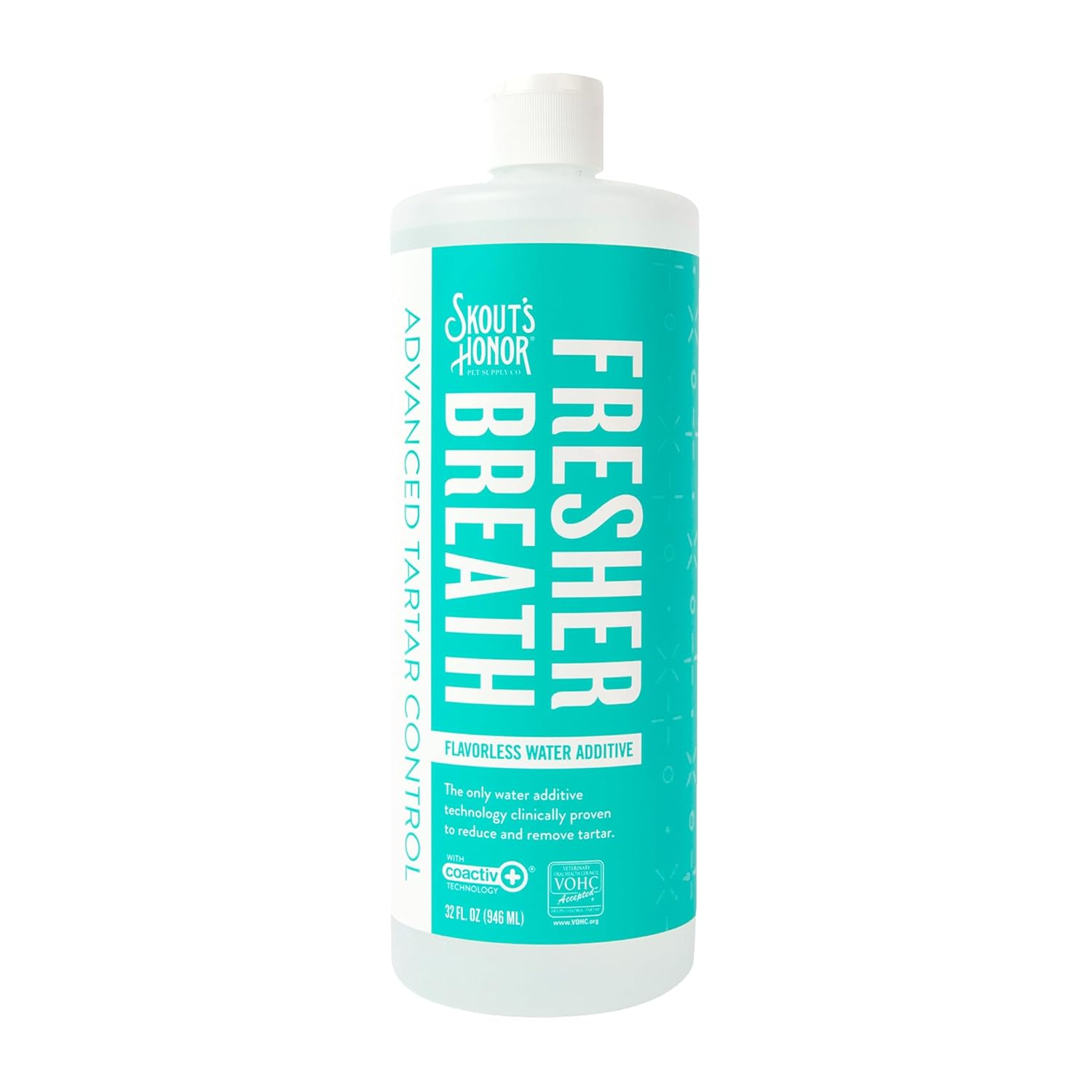 SKOUT'S HONOR Fresher Breath Water Additive, Fresh and Flavorless - VOHC Accepted for Tartar Control, Freshens Breath Fast, No Brushing Required, Great for Both Cats and Dogs,...