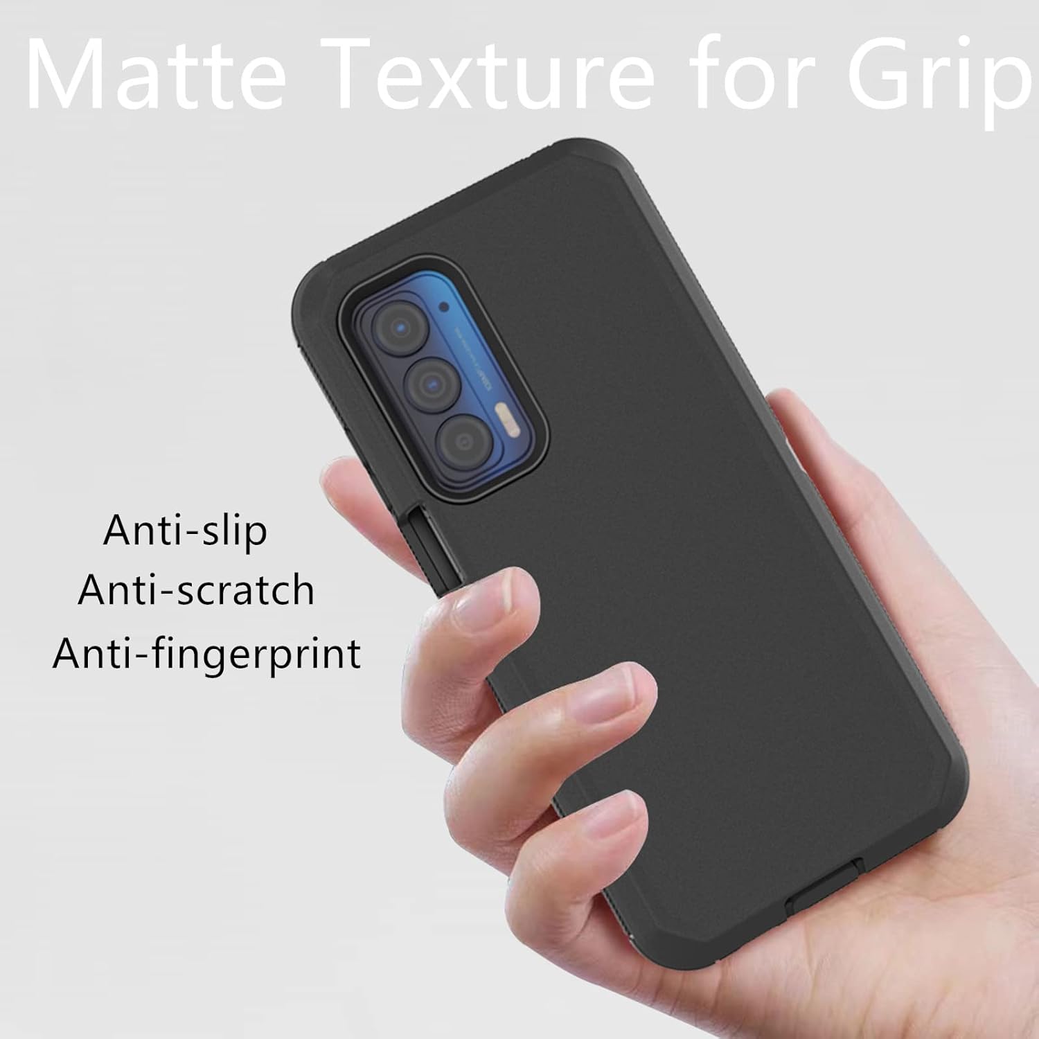 Heavy Duty Defender Case for Motorola Moto Edge 2021/5G UW, Black, Rugged, Shockproof, Dustproof, 3 in 1 Design, Military Grade Protection