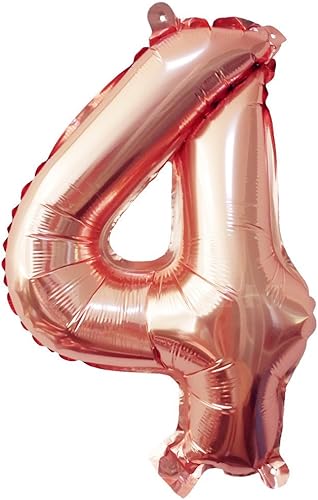 Miniatura 1 de Glanzzeit 16pulgadas Globos color oro rosa con forma de las letras del alfabeto de la A a la Z 0 al 9, globos de aluminio para bodas, bailes de