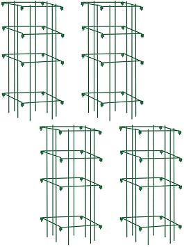Gardener s Supply Company Lifetime Tomato Cages | Heavy Gauge Sturdy Garden Plant Supports for Vegetables and Other Climbing Plants | No Assembly Needed - Green (Set of 4)