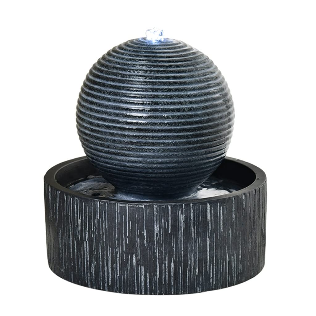 Fuente De Agua Cascada Fuente de Mesa Interior Agua Ondulada en Forma Bola con iluminación meditación silenciosa Decoracion Interior
