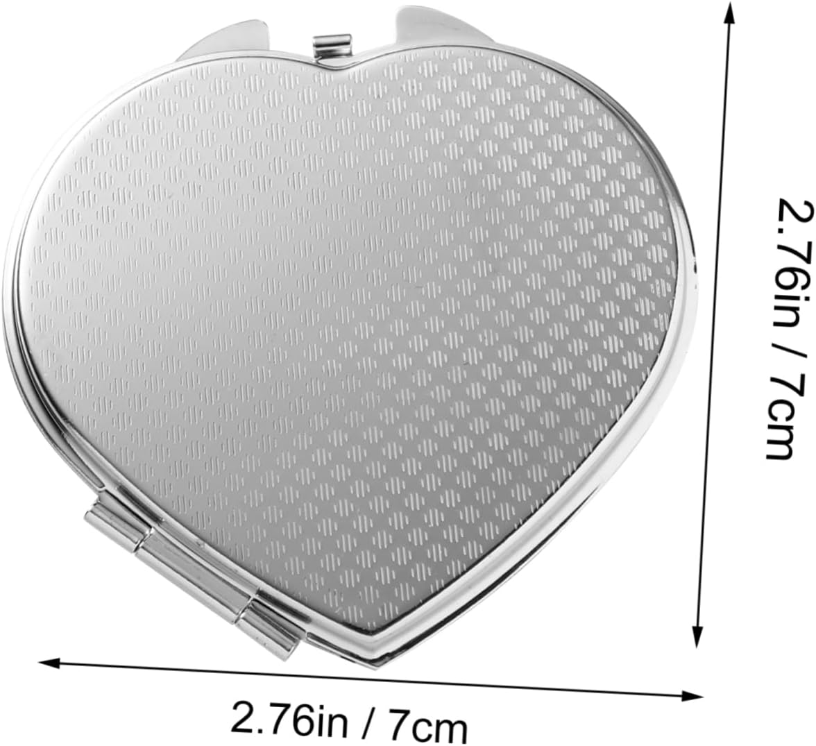 VALICLUD 3pcs Heart Shape Portable Makeup Mirror Compact Foldable Travel Mirror for Purse Lightweight with High Definition Surface Present for Occasions Like Birthdays Valentine Day and
