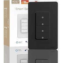MOES WiFi Smart Light Switch 4 Gang, Neutral Required, Black