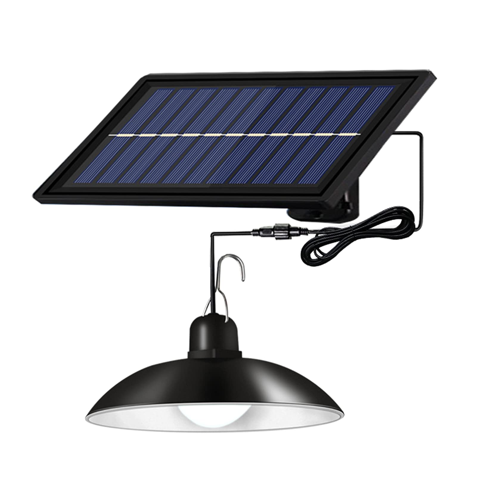 Eacam Solar Powered LEDs Ceiling Light Dimmable Shed Lights Patio Chandelier Split Solar Light Hang-ing Lamp Remote & Lighting Control with Timer Function IP65 Water-resistant for Indoor Outdoor