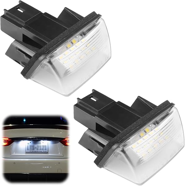 2 Pièces Eclairages de Plaque Immatriculation,Feux de Plaque avec Ampoule Compatible avec BERLINGO, C3, C4, C5, DS4, SAXO, XSARA, 206, 207, 306, 307, 308, 406, 407, 5008 et PARTNER (OEM 6340A3 6340.A - 1
