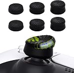 PlayVital 3 Height Turbine Thumbs Cushion Caps Thumb Grips for ps5, for ps4, Thumbstick Grip Cover for Xbox Core Wireless Controller, Thumb Grips for Xbox One, Elite Series 2, for Switch Pro - Black
