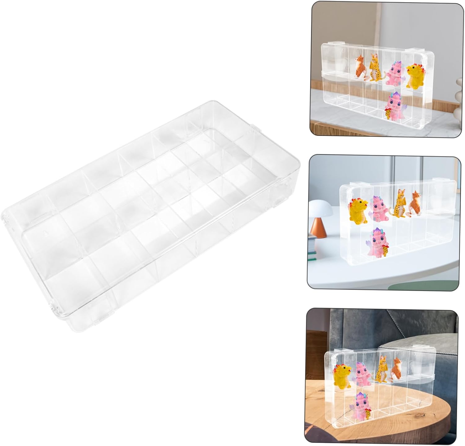 12grid Storage Box Figures Display Riser Showcase for Dolls Desktop Figure Holder Wear-Resistant