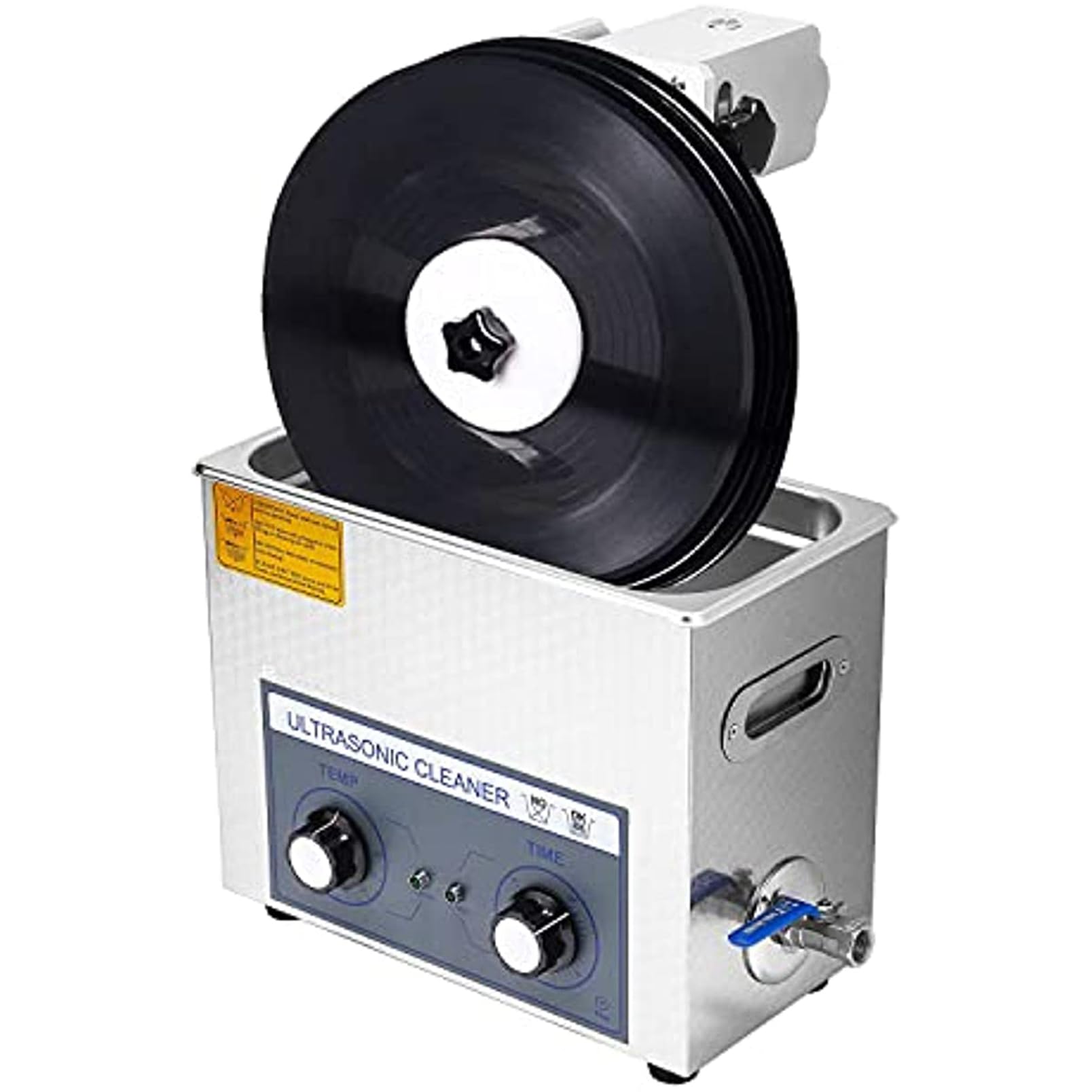 Pulitore a ultrasuoni Portatile per Dischi in Vinile, capacità 6 Litri con Timer da 0 a 30 Minuti, Ideale per la Pulizia Profonda e la conservazione dei Dischi in Vinile