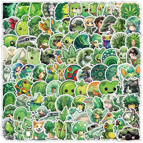 100枚セット グリーンシリーズ 落書き ステッカー かわいい アニメ おしゃれ 防水 トレンディ 漫画 アウトドア DIY スノーボード スーツケース ギター 車 バイク 自転車 水筒 ヘルメット パソコン 携帯 ノート