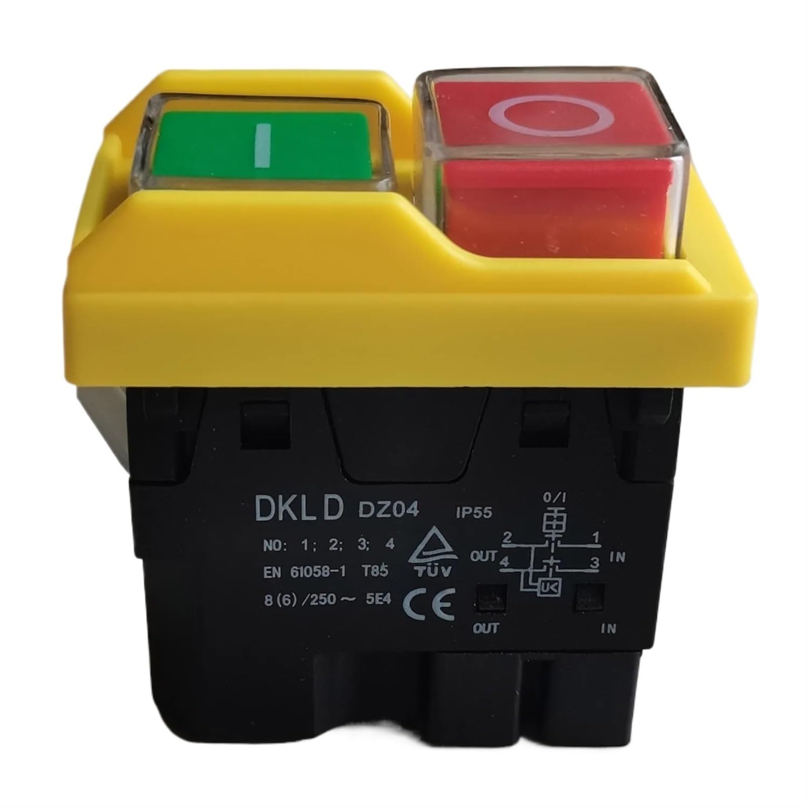 Interruptor electromagnético DZ04, interruptores de botón pulsador de encendido y apagado for equipos de máquinas herramienta industriales 8(6) A 250V 5E4 EN