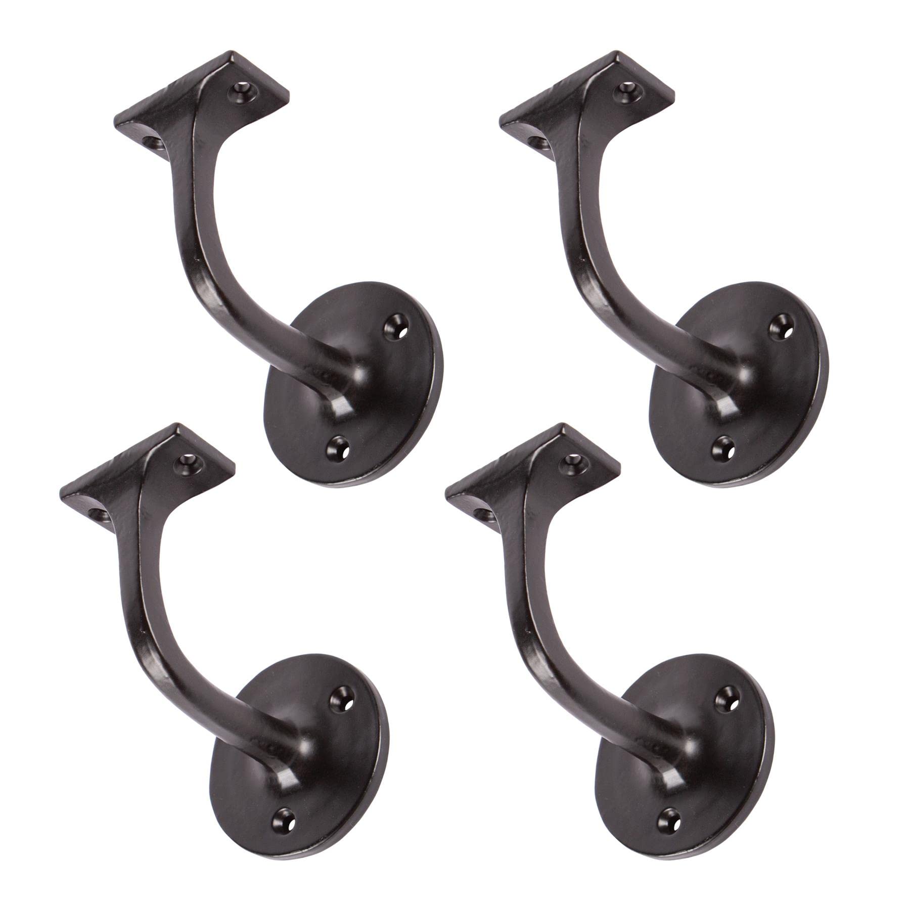 Hammer And Tongs Black - Wrought Iron Handrail Bracket - D75mm X H85mm - Pack Of 4