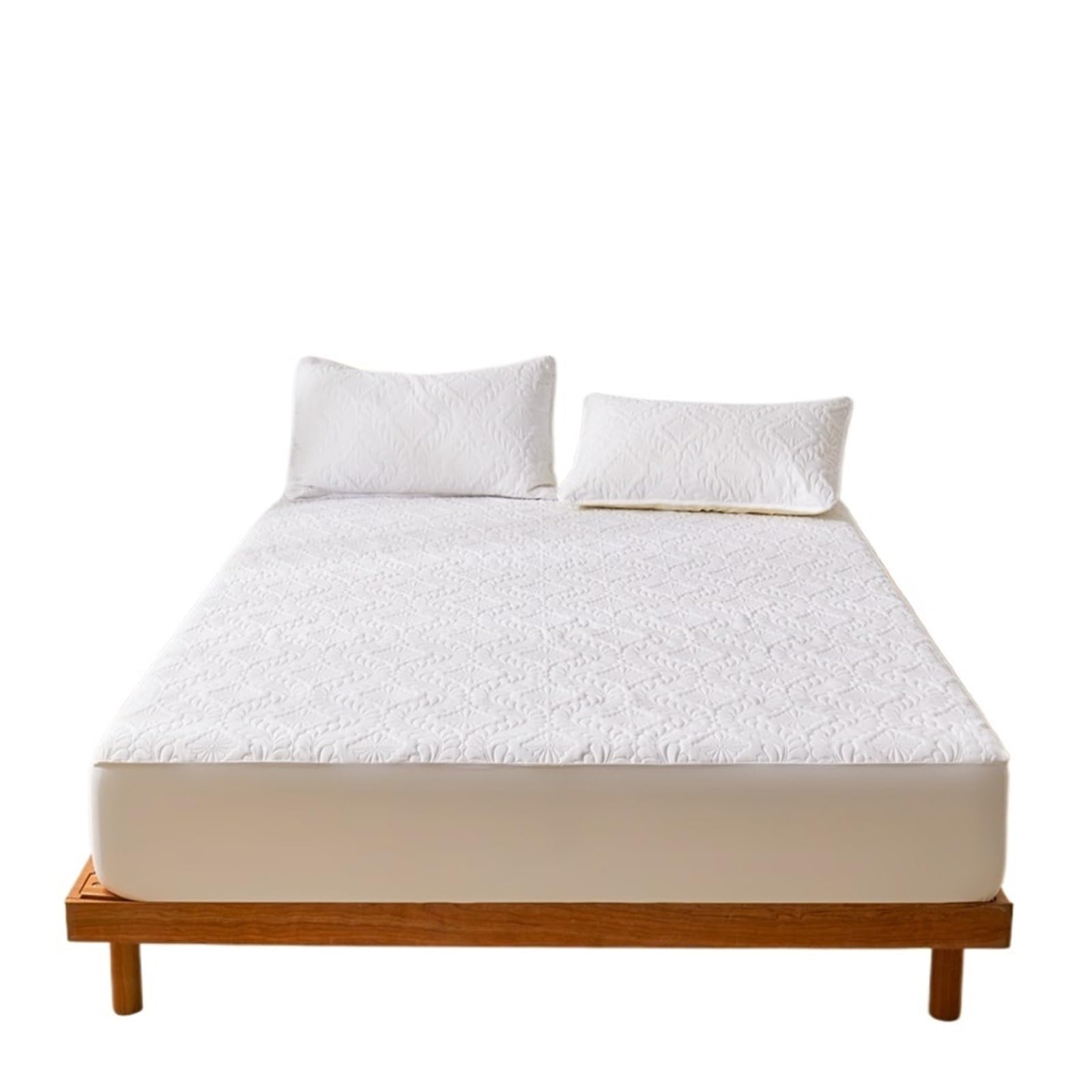 Mattress Protector 1PC Plain Mattresses Cover,Thickened Design,Dustproof, Breathable,All Seasons(White,150x200cm)