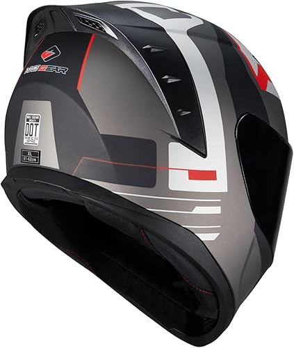 Miniatura 5 de Casco integral para motocicleta, Cascos para adultos en motocicleta, Cascos MG611 para motocicleta de carreras con visera negra para hombres y