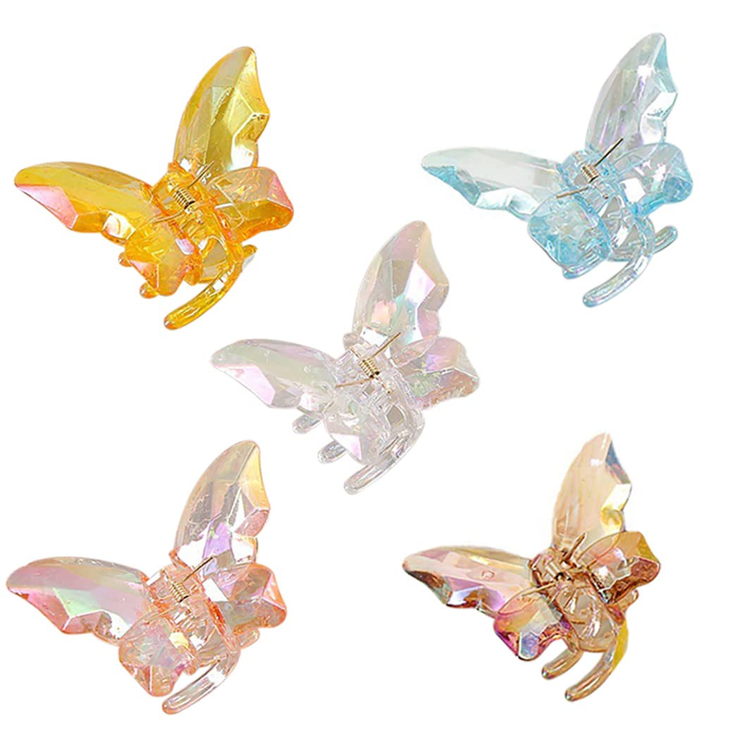 Pince à cheveux papillon, lot de 5 pinces crabe élégantes et mignonnes, pince à mâchoire pour cheveux, forte tenue, maintien sûr au quotidien, pour coiffures variées