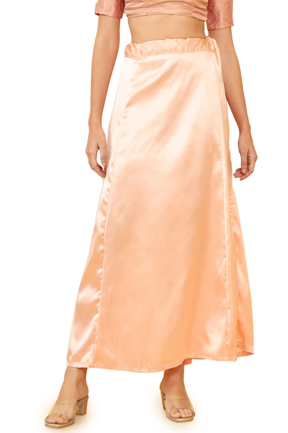 Women Pink Satin Petticoat-image-35