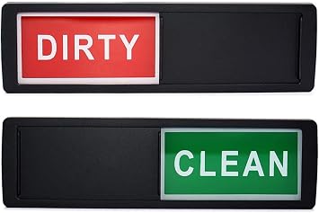Dishwasher Clean Dirty Indicator, Easy to Read & Slide, Can DIY Sign Black Dirty/Clean