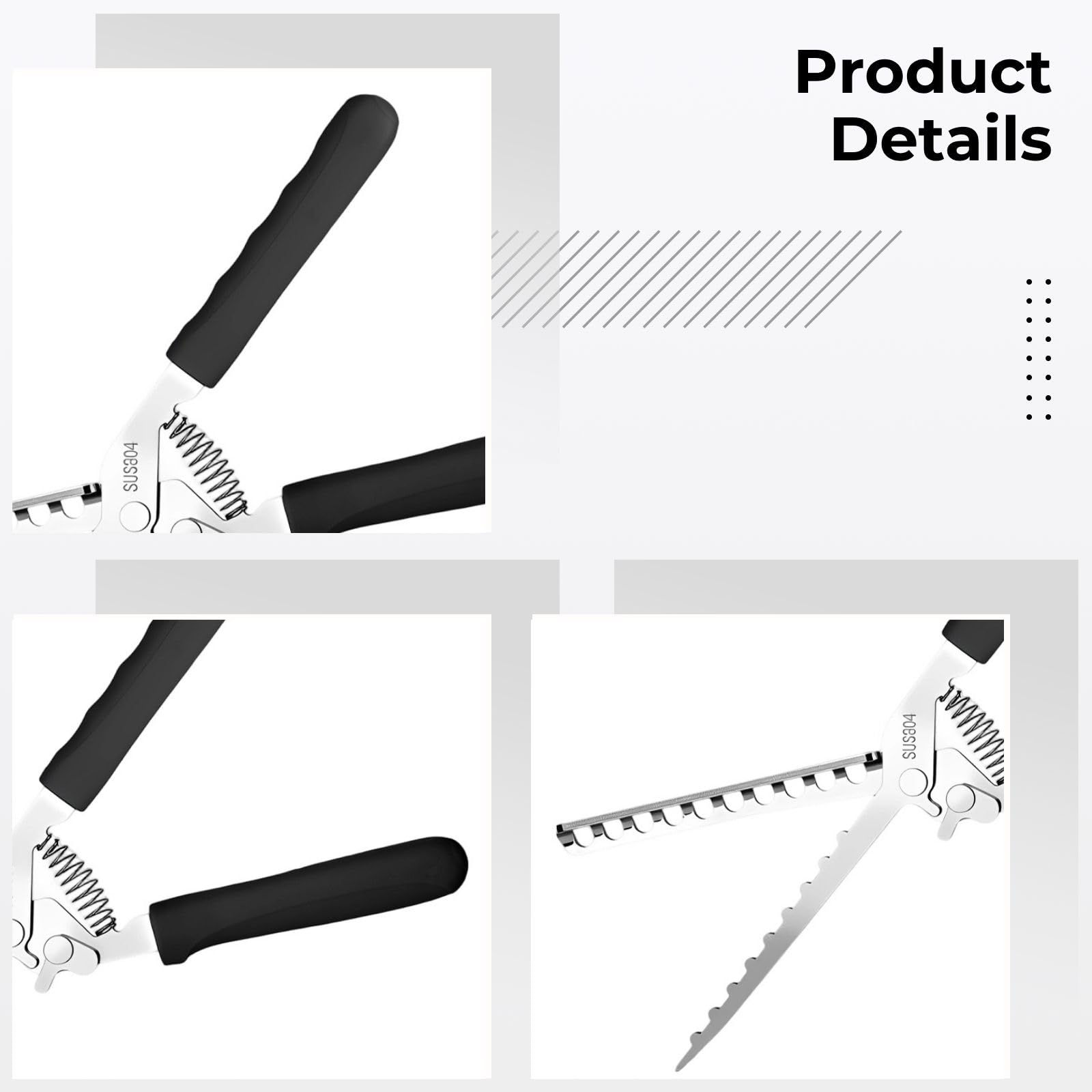 Rippenhautentferner aus 304 Edelstahl mit ergonomischem rutschfestem Griff, federbelastet, für Rippchen, Spareribs und Beef Ribs, BBQ-Fleischvorbereitung, Grillen und Kochen