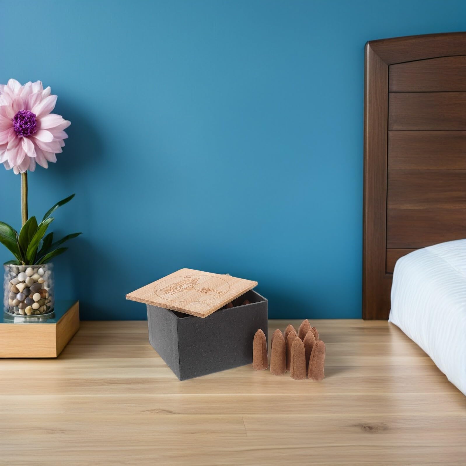 Conos de Incienso de Reflujo Natural de Sándalo Extendidos, Granos Aromáticos para Purificación, Humo Cascada, Meditación y Relajación en Hogar y Oficina, Paquete de 20 Unidades