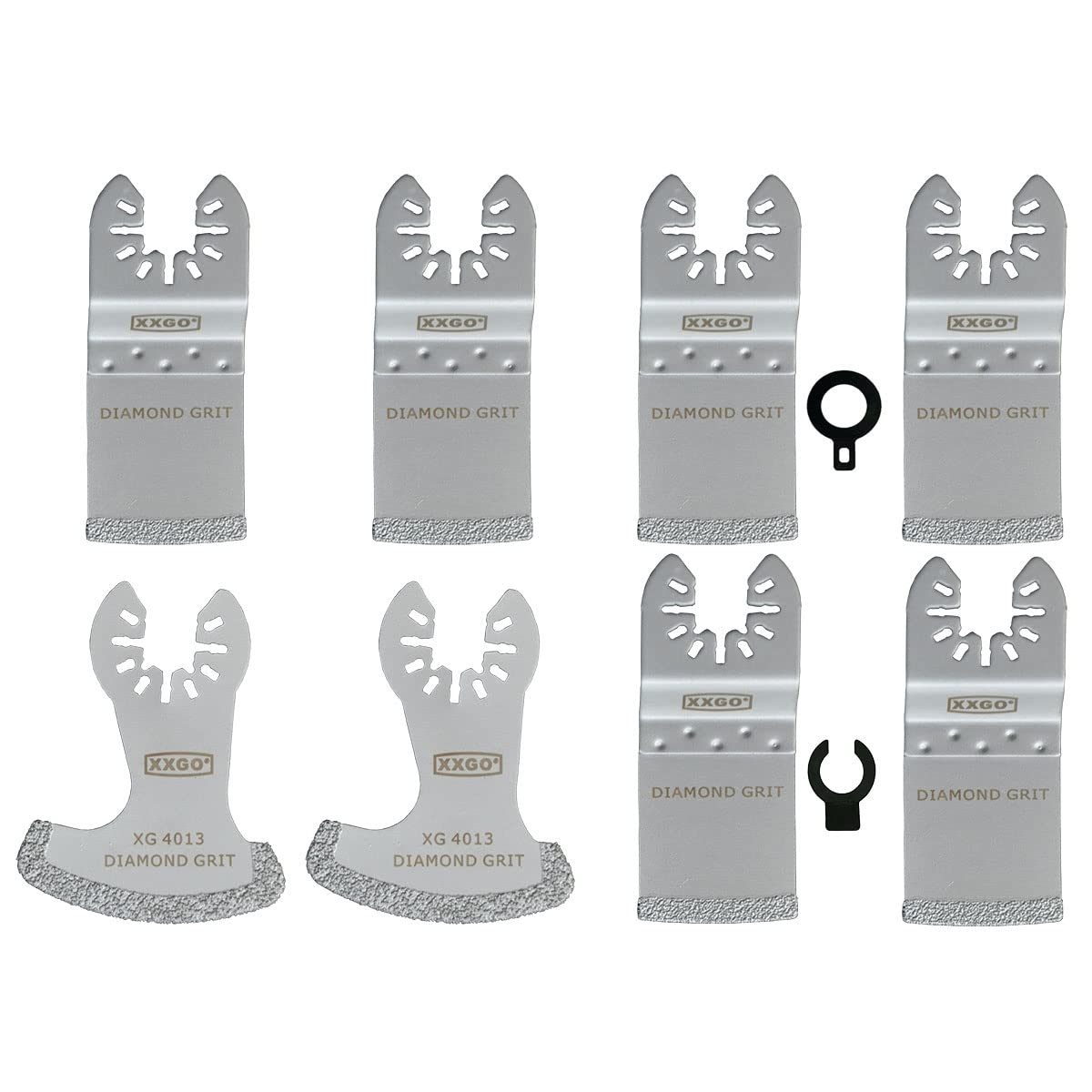 XXGO 8 Pcs Oscillating Multi Tool Diamond Blades for Grit Grout Removal
