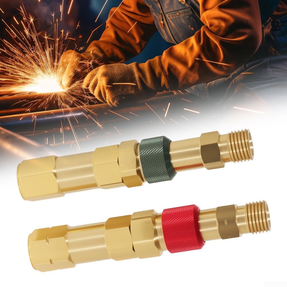 Brass Quick Connect Fittings Set Red Green Check Valves