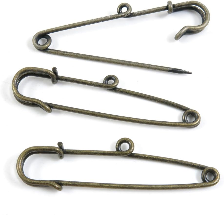 20 PCS Jewelry Making Pin Backs Ancient Antique Bronze Fashion Jewelry Making Crafting Charms Findings Bulk for Bracelet Necklace Pendant A04364 Single Hole Safety Pins Brooch