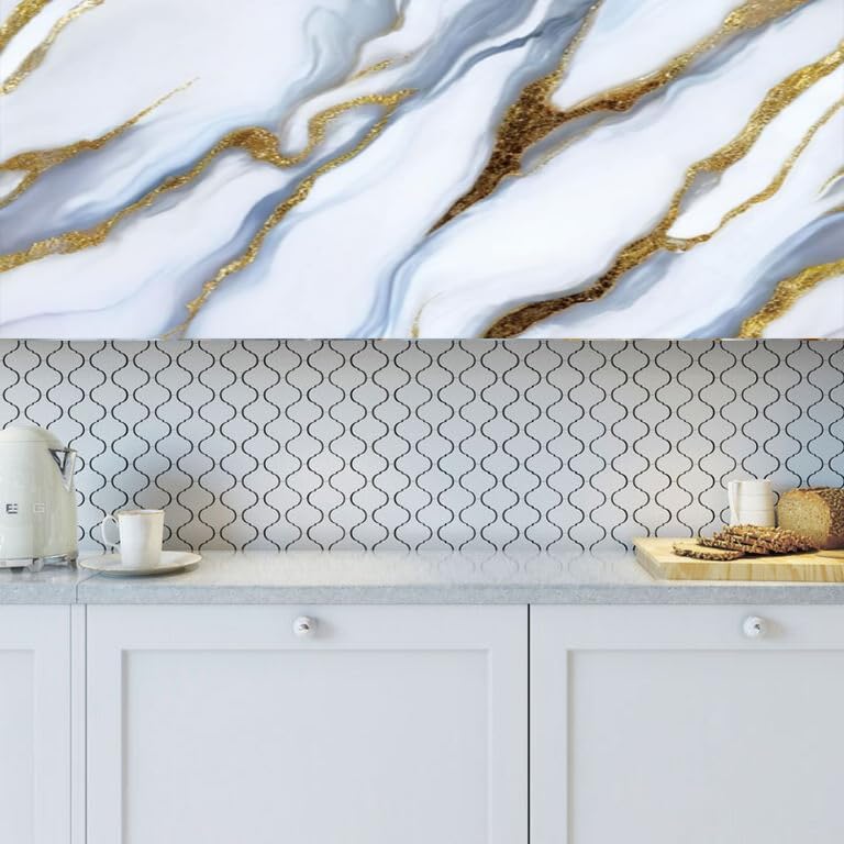 Image of Self-Adhesive Wallpaper & Wall Stickers, Golden Gray