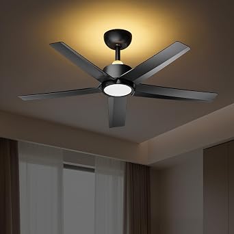 ocioc 44 inch Ceiling Fans with Lights and Remote,Black,Powerful Airflow