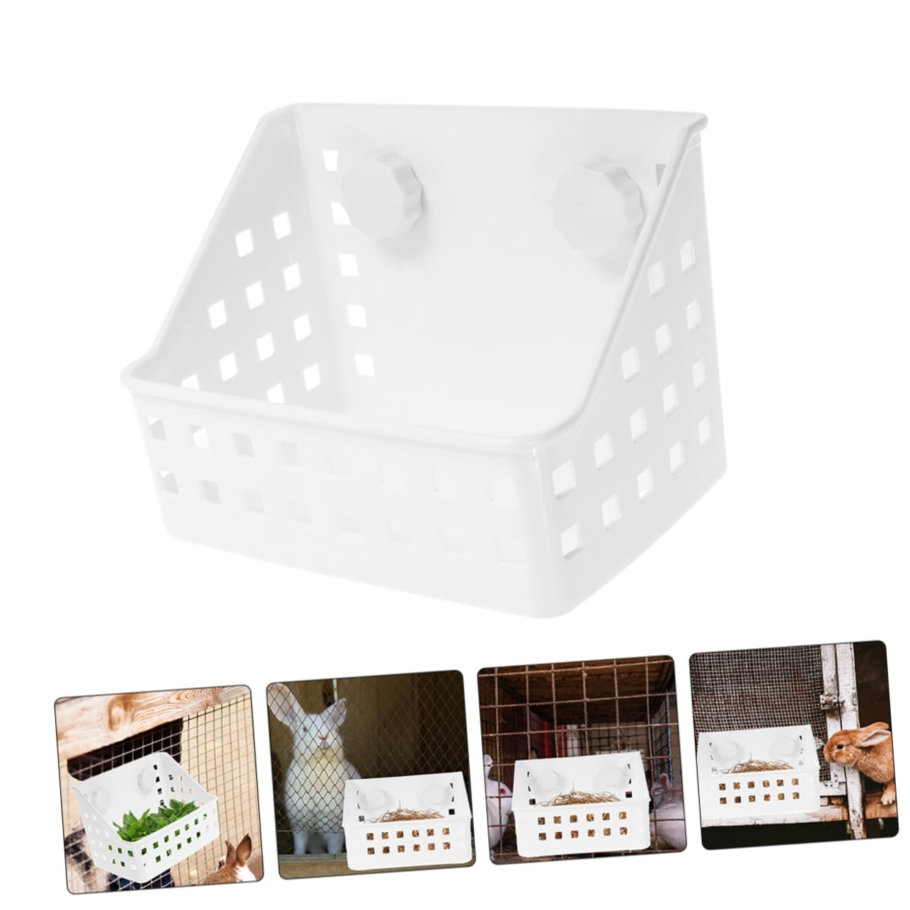 BESPORTBLE 3piezas Comedero De Hierba para Conejos y Roedores Soporte De Plástico Organizador De Alimentos para Hámsters Chinchillas y Diseño y Estable para Alimentación Limpia y