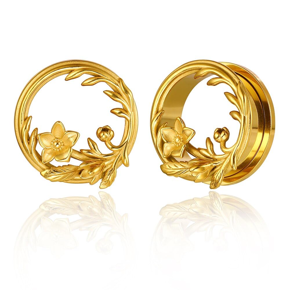 Twolobes 1 Pair New Classic gauges Ear Plugs Tunnels Hypoallergenic 316 Stainless Steel Ear Gauges 8mm-25mm (0G-1") Body Piercing Jewelry