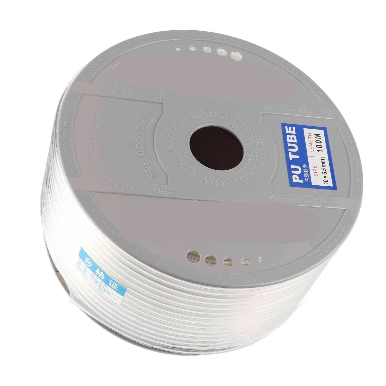 Manguera de aire PU 10 mm OD 6.5 mm ID de 100 m Longitud Transparente Tubo de tubo de tubo neumático Línea de tubo para compresor de aire y herramientas neumáticas Material