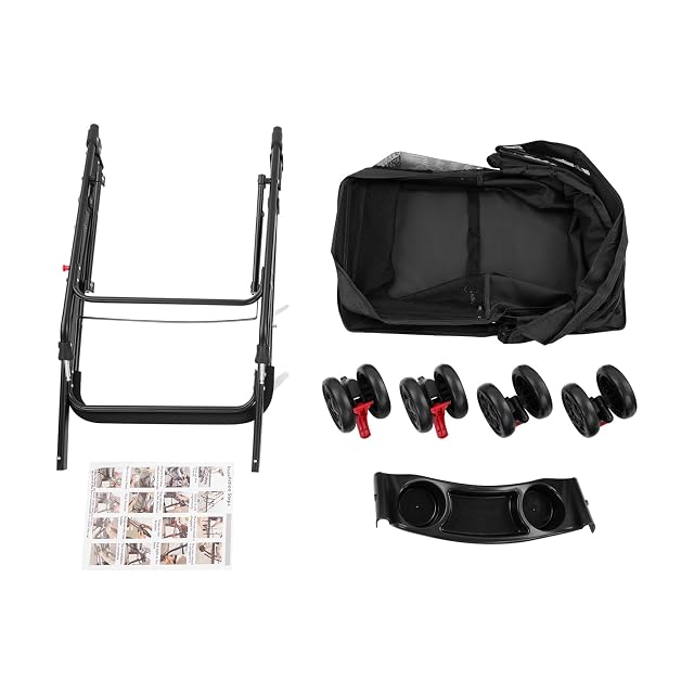 Foto 2 de 8 de Carrito para mascotas con 4 ruedas, carrito plegable para perros y gatos, capacidad de carga de 40 libras