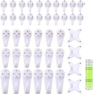 Picture Hangers for Hardwall 20LB Maximum Load Hanging Photo Frames Drywall Hook Art Painting Display Hangers Clock Wedding Photos Hanging Hardware Kit for Home Office (106pack Various Assortment)