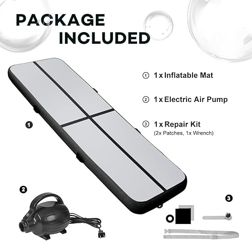 Miniatura 7 de Inflatable Gymnastics Air Tumbling Track Mat 10ft 13ft 16ft 20ft, Air Tumble Track Mat with Electric Air Pump for Home Use Training Cheerleader Yoga