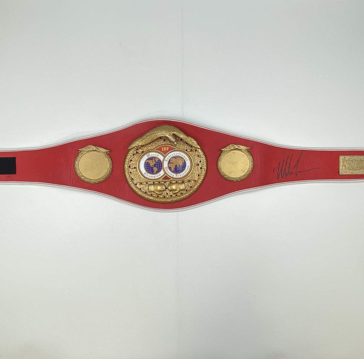Autographed/Signed Mike Tyson IBF Red Boxing Replica Championship Belt Athlete Hologram COA