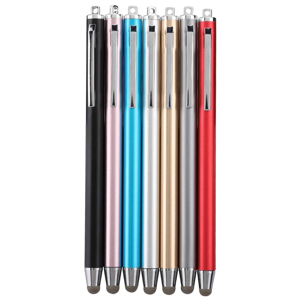 Bewinner Touch Pen Universal con Clip,7PCS 6mm Suave Cabeza Lápiz Capacitivo de Reemplazo para Tableta/Teléfono Móvil,Portátil Touch Pen Dibujo Gráfico de Pantalla Táctil