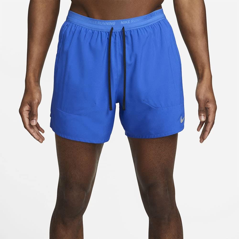 Nike Stride Men's Dri-FIT 5" Brief-Lined Running Shorts (as1, Alpha, s, Regular, Regular, Game Royal/Black, Regular Fit)