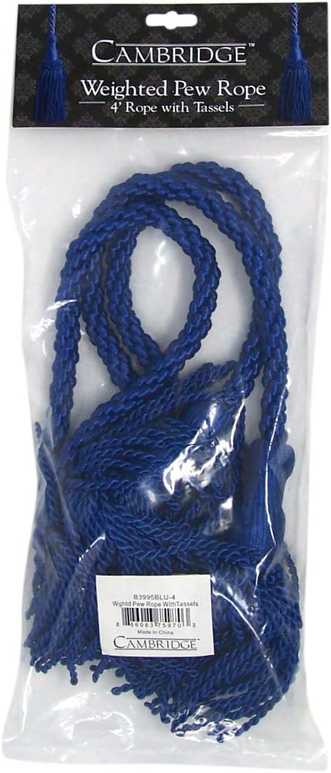 Autom Weighted Pew Rope, Blue for Church and Wedding Decor, 4 Feet