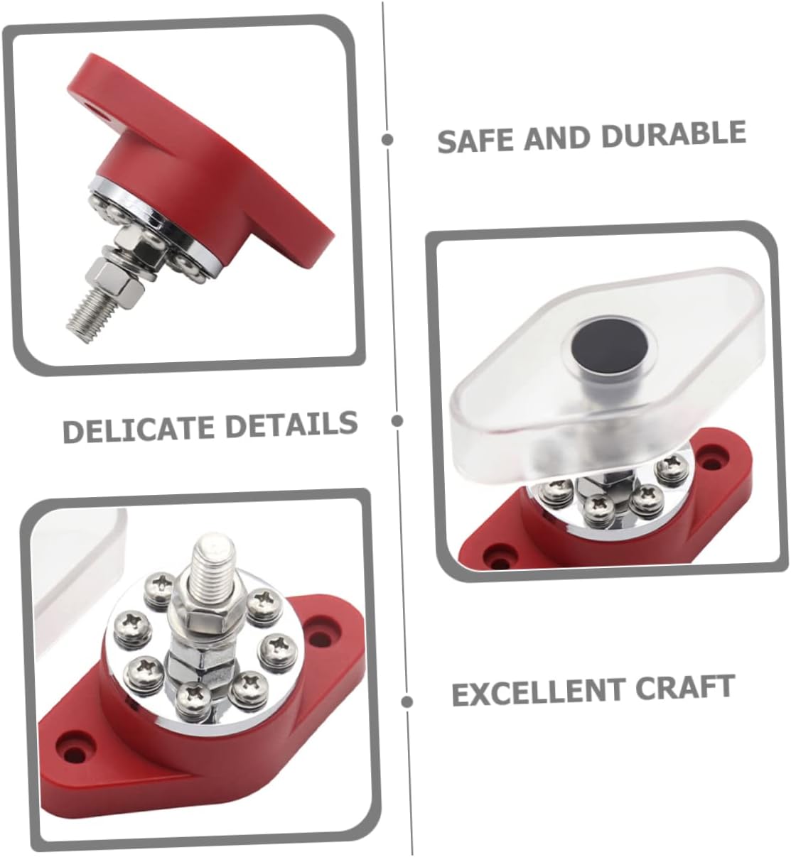 300a Terminal Bus Bar Distribution Block for Automotive Rvs Boats High Copper Terminal Stud Easy Installation for Electrical Systems