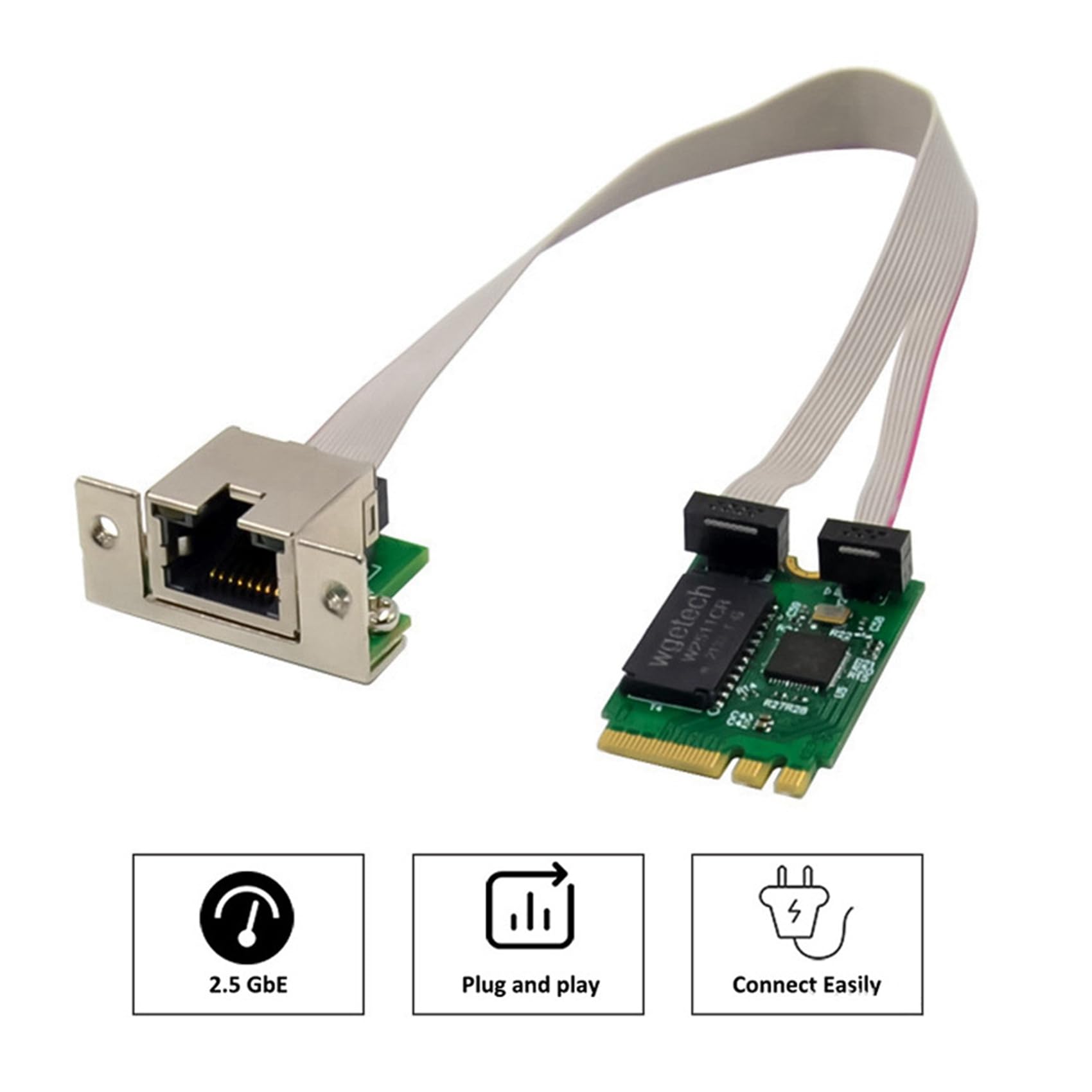 4X M.2 A+E Adattatore Ethernet 2.5G Scheda di Rete M.2 Multi-Gigabit 2.5G/1G/100M 8125B Com