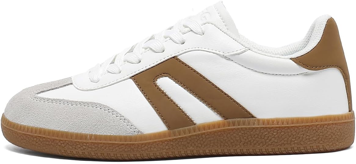 Women's Retro Gum Sole Fashion Sneakers-Lace Detail Casual Retro Walking Shoes-Gum Sole Casual Tennis-Anti Slip Trainers - Image 4