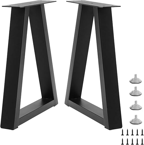 Rioychan Juego de 2 patas de metal trapezoidales de 19 pulgadas, patas de repuesto para mesas de café, bancos, escritorios modernos, mesitas de
