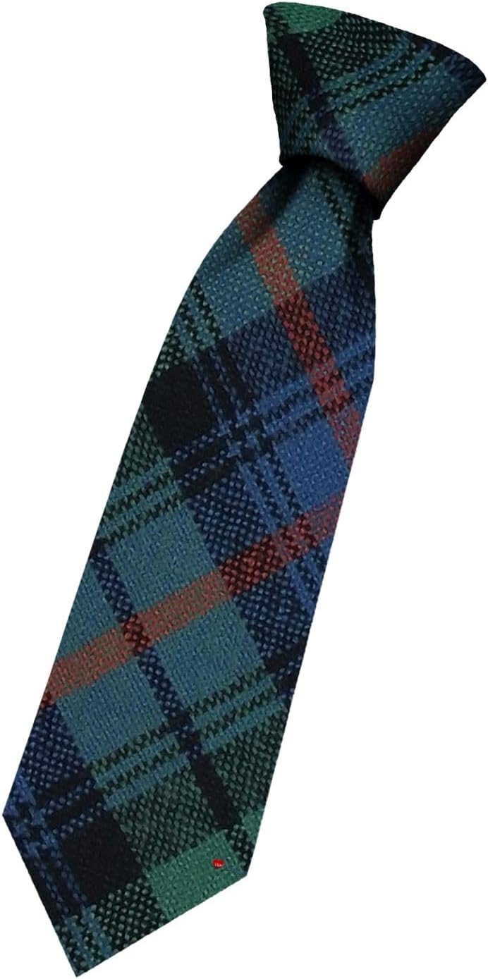 I LUV LTD Boys All Wool Tie Woven And Made in Scotland in Urquhart Broad Red Ancient Tartan