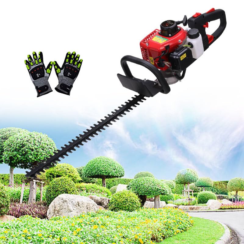 Cortasetos profesional de gas de 2 ciclos, potencia de 1600 W con transmisión de engranajes de 2 etapas para un 30% más de eficiencia, ideal para paisajismo y mantenimiento de jardines