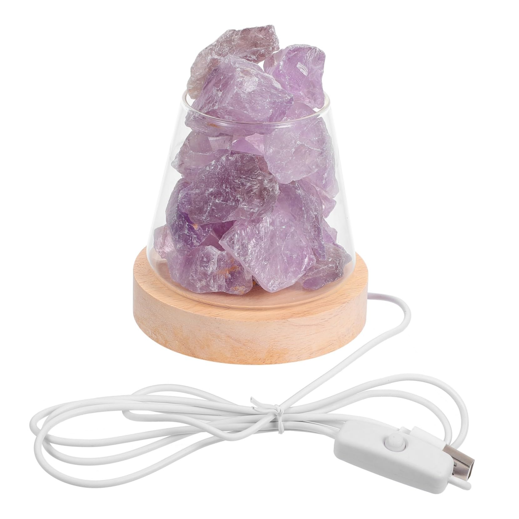 Duftlampe aus Kristallstein, Violett Glas für Innenräume