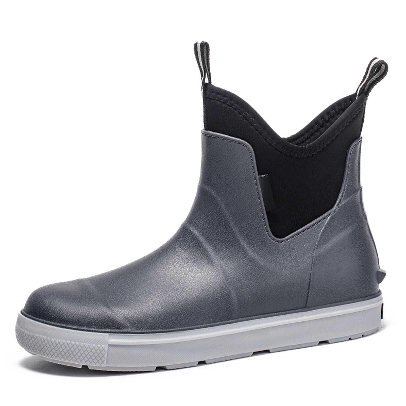 Stivali di Gomma Uomo Mezze Stivali Antiscivolo Antiscivolo Leggere Comode Shorty Boots Galosce da Lavoro Impermeabile per la Pesca Impermeabili, Morbidi Impermeabile Scarpe da Giardino